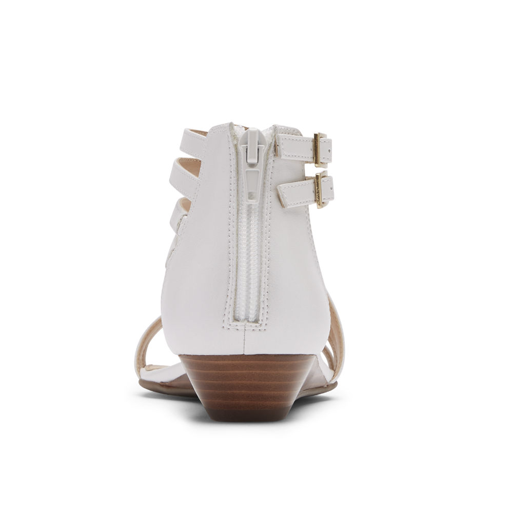 Rockport Singapore Womens Sandals - Total Motion Zandra Asymmetrical White - KJ8396142